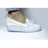 Mocasin blanco cuero
